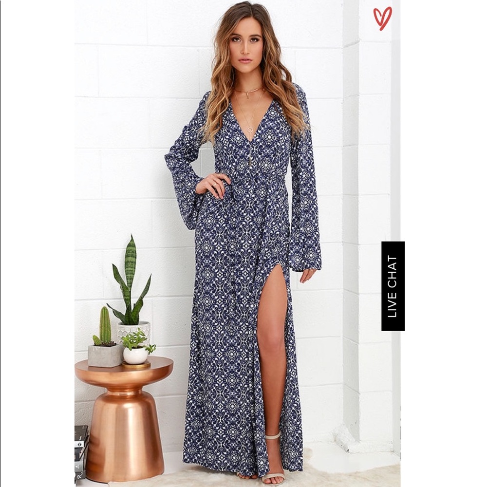 Lulus mandala daydream blue print maxi dress
